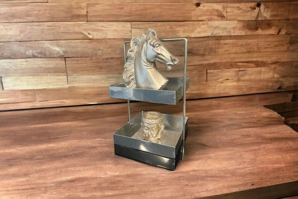 20x20 Gümüş Tezgahüstü Mutfak ve Banyo Iki Katlı Organizer - 14