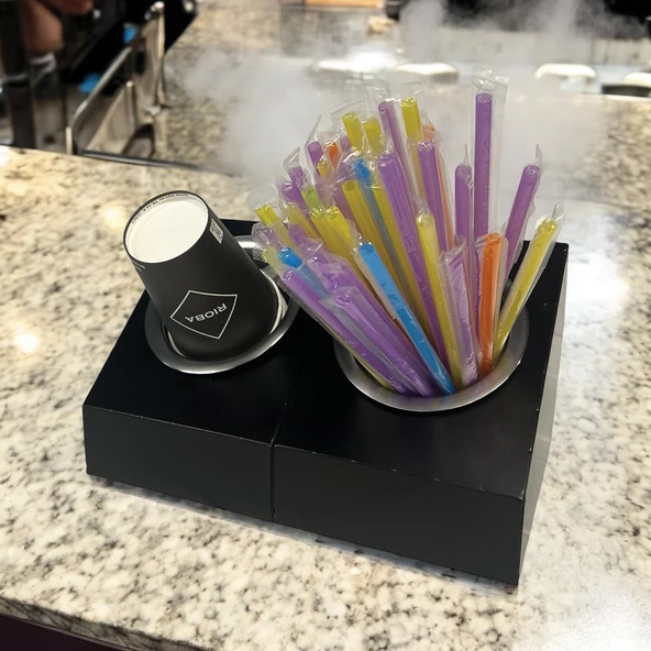 Endüstriyel Tarz 2'li Tek Yuvalı Metal Mutfak Düzenleyici ve Paslanmaz Çelik Kaseli Çatal Bıçak Kaşık Tutucu  Ve Pipetlik Karıştırıcı Şeker Organizer - 3