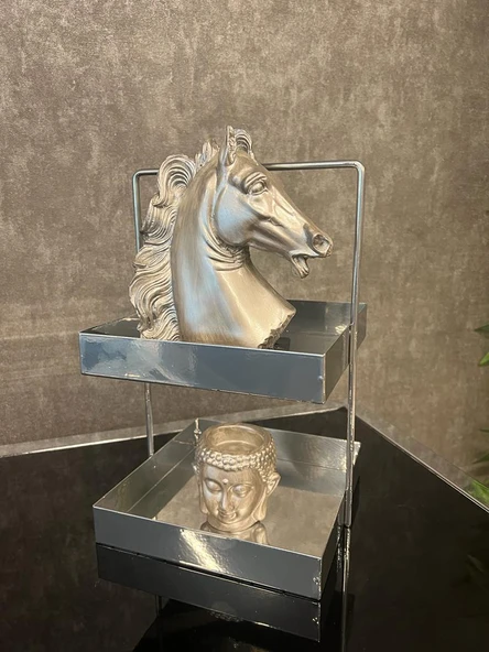 20x20 Gümüş Tezgahüstü Mutfak ve Banyo Iki Katlı Organizer - 8