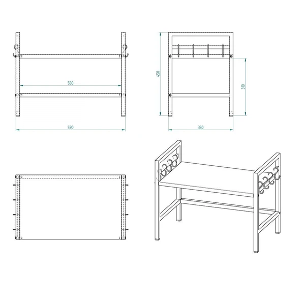 Ev Düzeni Uzmanı Siyah Mikrodalga Fırın ve Mutfak Rafı – Tezgahüstü Modern Organizer - 4