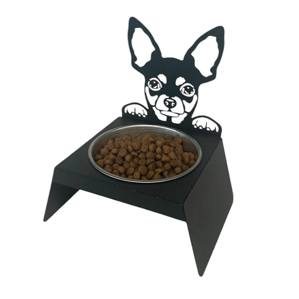 Sevimli Köpek Tasarımlı, Ergonomik Siyah Kedi ve Köpek Mama ve Su Kabı Tekli Small Model – Paslanmaz Çelik, Dayanıklı Malzeme - 5