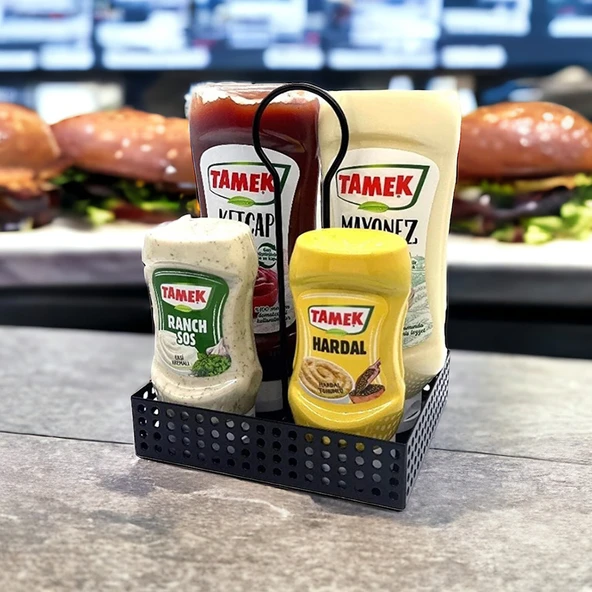 Modern Metal Sosluk ve Yağlık Standı - Cafe Restaurant Masa Düzenleyici MODEL-1 - 8