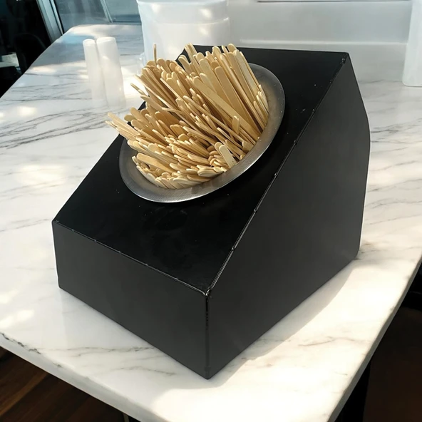 Endüstriyel Tarz Tek Yuvalı Metal Mutfak Düzenleyici ve Paslanmaz Çelik Kaseli Çatal Bıçak Kaşık Tutucu Ve Pipetlik Karıştırıcı Şeker Organizer - 2