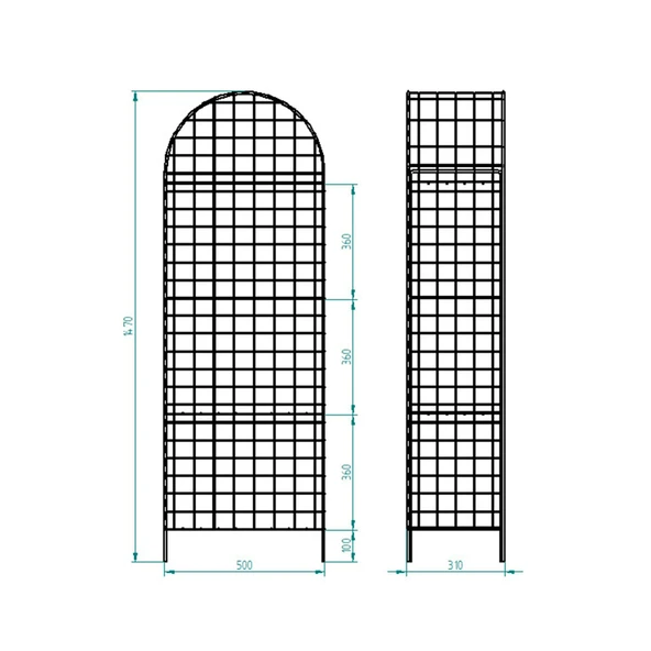 Modern Dekoratif Tel Metal Kitaplık & Çiçeklik Raf - Siyah - 4