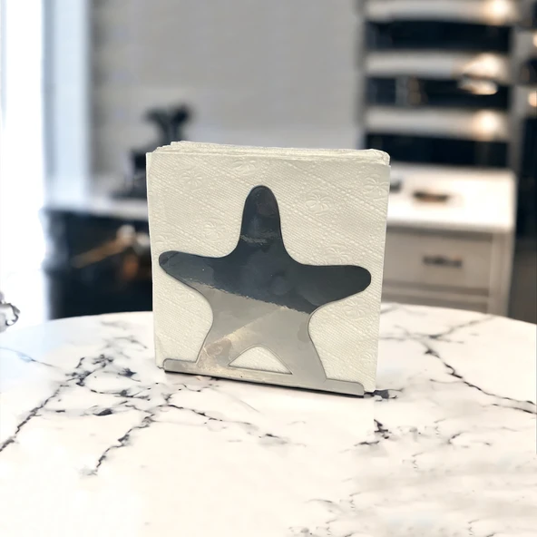 Deniz Yıldızı Temalı Gümüş Metal Peçetelik - 2