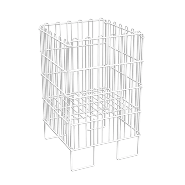 Ergonomik Tasarım 40x40 Katlanır Tel Havuz Sepeti Beyaz – Market, Avm, ve Bakkal İçin İdeal Ürün Teşhir Standı - 5