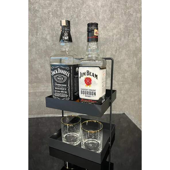 20x20 Siyah Tezgahüstü Mutfak ve Banyo Iki Katlı Organizer - 4