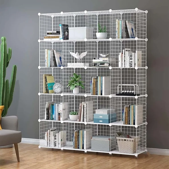 20'li Tel Küp Çok Amaçlı Organizer Raf Beyaz 33cm - 2