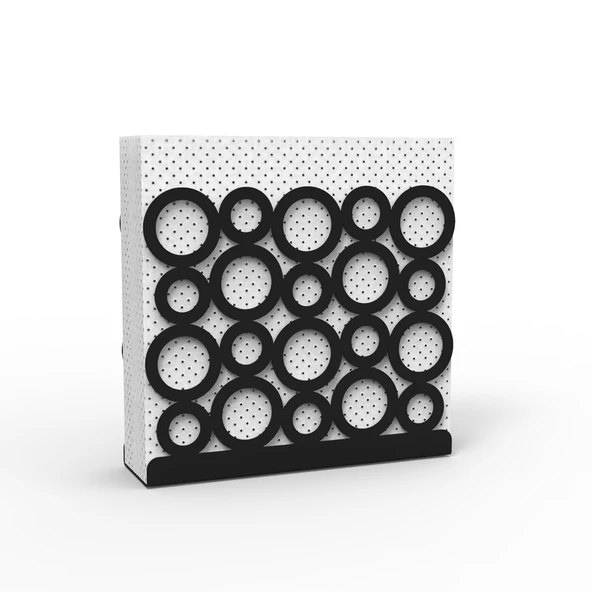 Modern Halka Tasarımıyla Zarif Sofralar: Siyah Renk Metal Peçetelik - 3