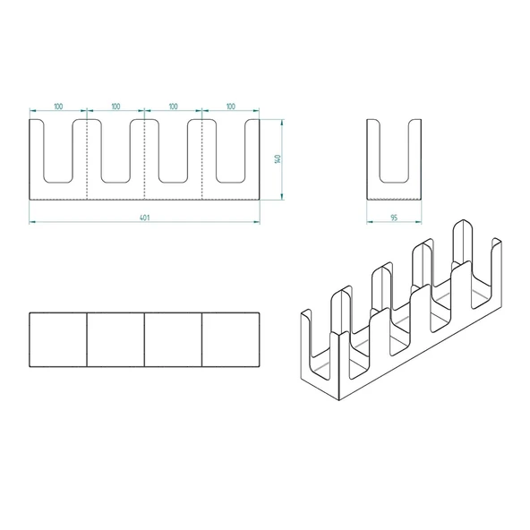 14Oz Kapasiteli 4 Bölmeli Metal Karton Bardaklık - Kahve Dükkanları ve HORECA İçin Mükemmel Bardak Ünitesi - 6