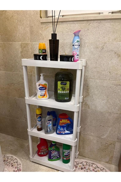 4 Raflı Plastik Banyo & Mutfak Organizer (Small Model)