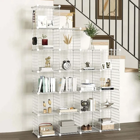 20'li Tel Küp Çok Amaçlı Organizer Raf Beyaz 33cm - 5