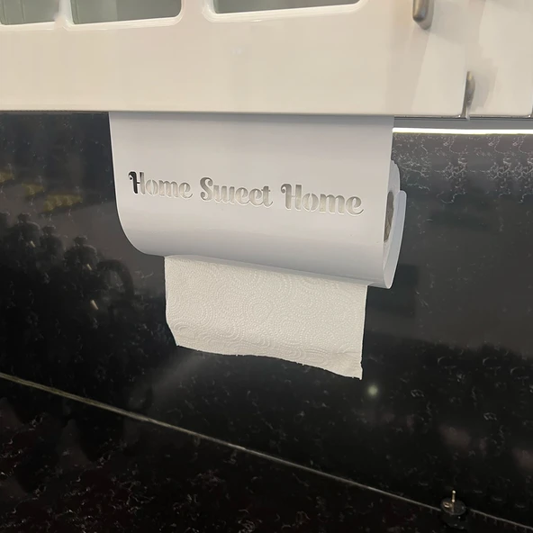 Home Sweet Home Temalı Beyaz Kağıt Rulo Havluluk - Resim 6