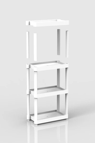 4 Raflı Plastik Banyo & Mutfak Organizer (Small Model) - 4