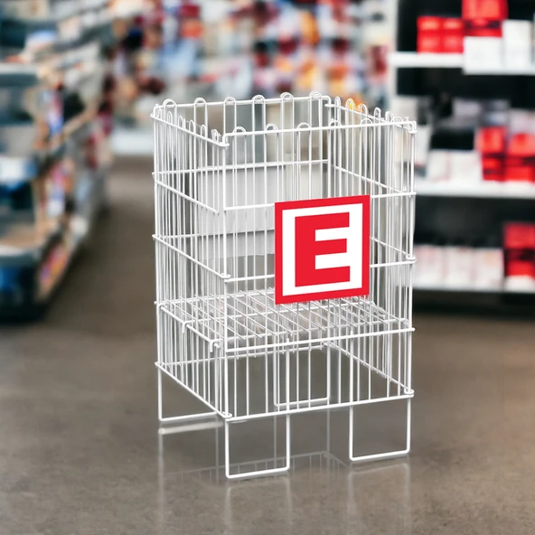 ECZANE 40X40 KATLANIR TEL HAVUZ SEPET BEYAZ - 3