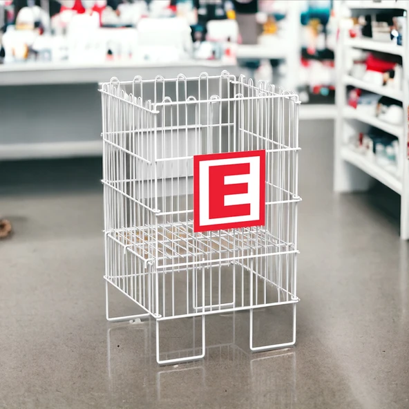 ECZANE 40X40 KATLANIR TEL HAVUZ SEPET BEYAZ