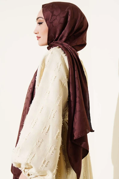 Benek Desenli Jakar Şal Acı Kahve - 3