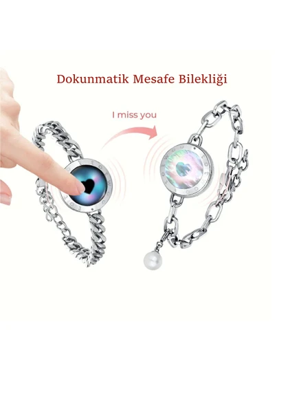 Mesafe Bilekliği - Akıllı Dokunmatik Sevgililer Bilekliği - 5