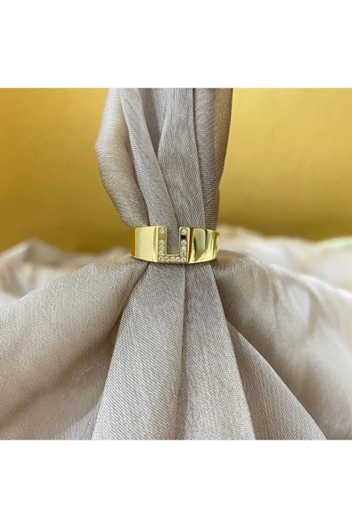 Ü Harf Altın Yüzük ürün görseli 1