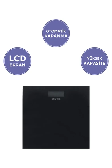 KUMTEL Digital Ekranli Cam Baskül Hdb-03 Siyah - 2