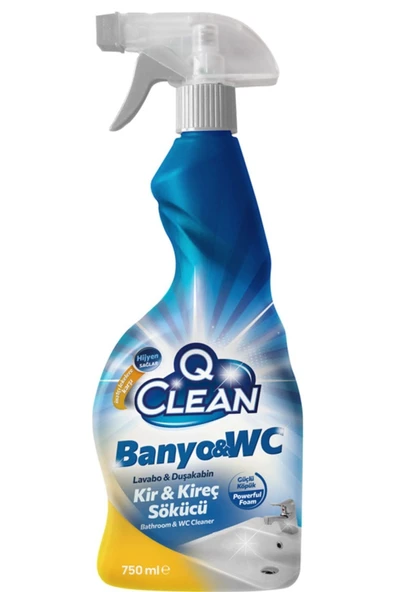 Q-CLEAN Banyo Wc Klozet Temizleyici 750 Ml Güçlü Köpük Lavabo&duşakabin