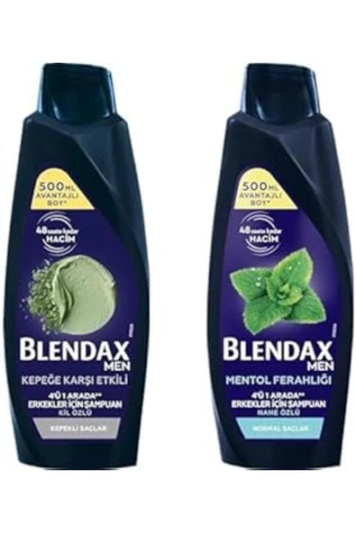 EBADİ Blendax Erkekler Için Kepeğe Karşı Etkili 500 ml Ve Blendax Erkekler Için Mentol Ferahlığı Nane Özl