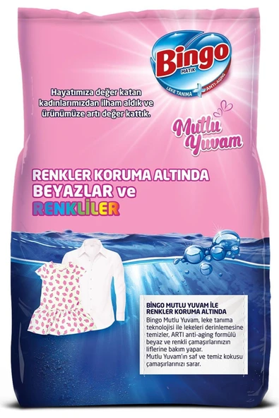 BİNGO Matik Mutlu Yuvam Renkliler ve Beyazlar Toz Çamaşır Deterjanı 8 kg 2'li - 3