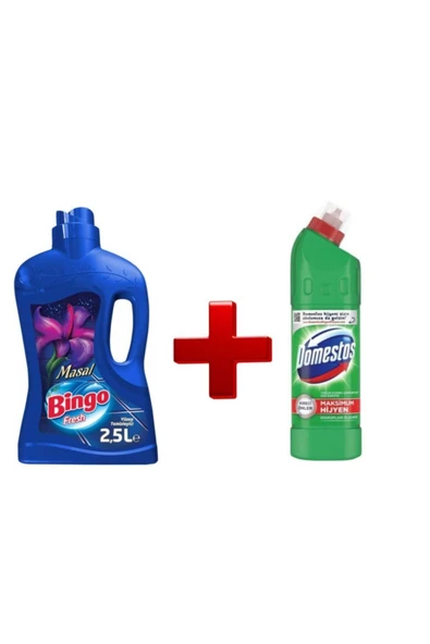 BİNGO 2.5 Litre Yüzey Temizleyici + Domestos Ultra Yoğun 750 ml