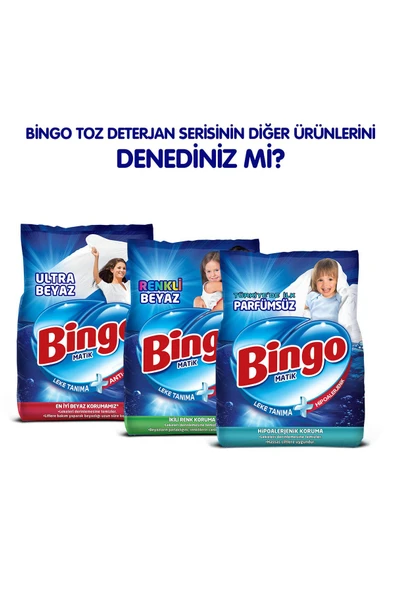 BİNGO Matik Toz Çamaşır Deterjanı 6 Kg Renkli 2'li - 7