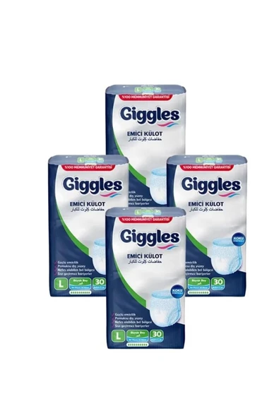 GİGLESS GİGGLES Yetişkin Emici Külot Large 30'lu 4 Paket (120 ADET)