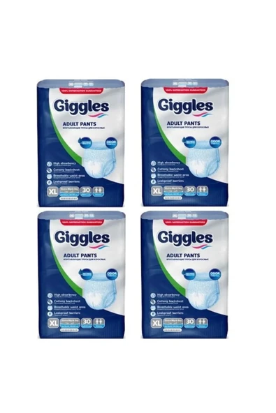 GİGGLES GİGGLES YETİŞKİN EMİCİ KÜLOT XL BEDEN 120 ADET (4 PAKET) ürün görseli 1