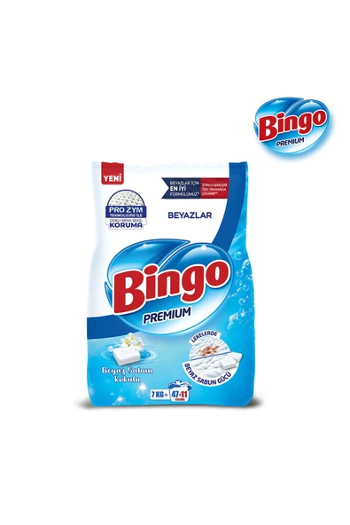 BİNGO Premium Toz Çamaşır Deterjanı 7 Kg Beyaz 2'li - 2