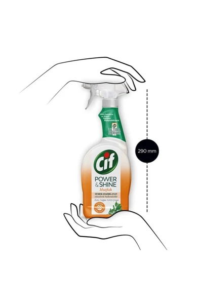 CİF Power & Shine Sprey Temizleyici Mutfak Yağ Çözücü 750 ml - Resim 5