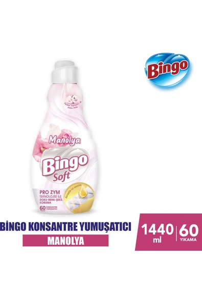 BİNGO Soft Konsantre Çamaşır Yumuşatıcısı Manolya 1440 ml