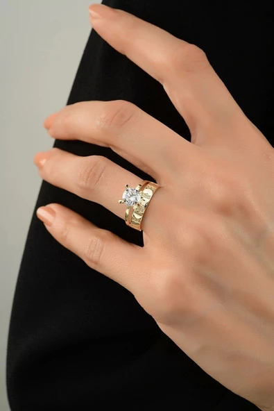 Kalpli Tektaş Alyans Altın Yüzük Alyansyzk01 14yeni0016 - Resim 6