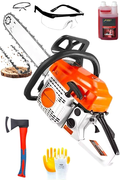 Benzinli Testere Hızar Motoru Ağaç Odun Kesme Testeresi