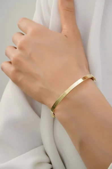 14 Ayar Gold Altın Kelepçe Bilezik - 3