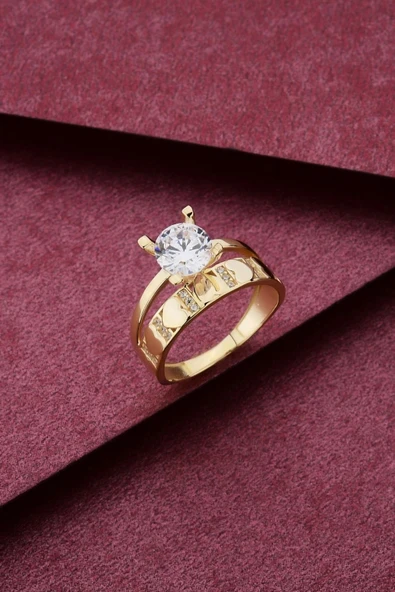 Kalpli Tektaş Alyans Altın Yüzük Alyansyzk01 14yeni0016 - Resim 3