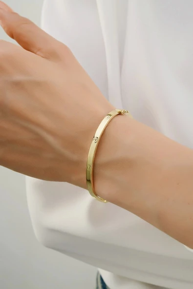 14 Ayar Gold Altın Kelepçe Bilezik - 4