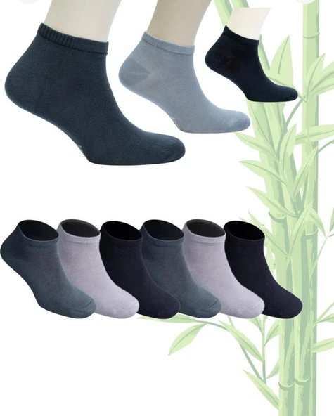 12 Çift Royam Punto Erkek Bambu Patik Çorap Dikişsiz 40 - 44 No