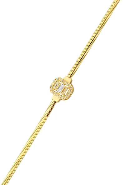 Balık Sırtı Italyan Baget Altın Bileklik - Resim 2