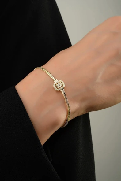 Balık Sırtı Italyan Baget Altın Bileklik - Resim 5