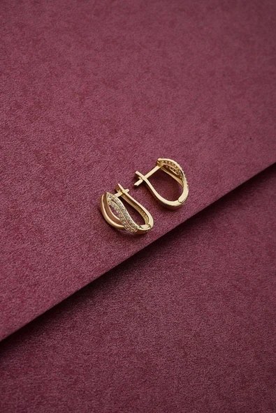 Kadın Sarı Altın Küpe Zküpe007 14yenikp0010 - 5