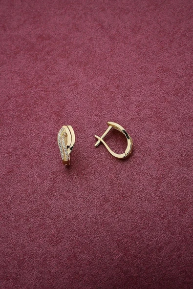 Kadın Sarı Altın Küpe Zküpe007 14yenikp0010 - 4