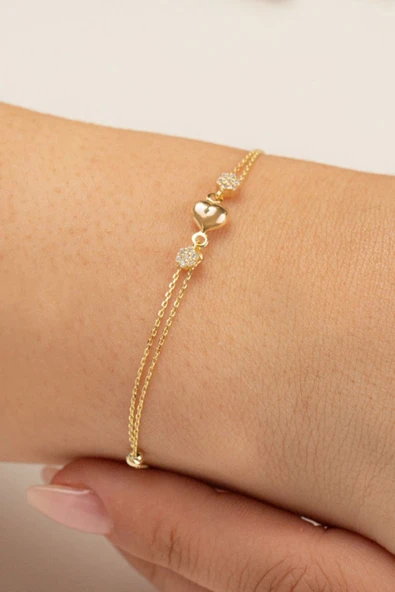 Çıtır Kalp Altın Bileklik