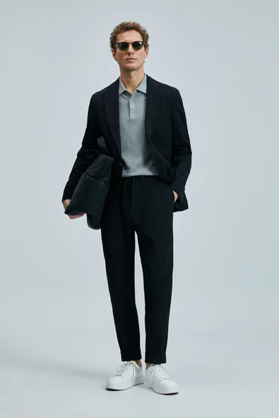 Lufian Hunter Smart Erkek Chino Pantolon Slim Fit Siyah - 3
