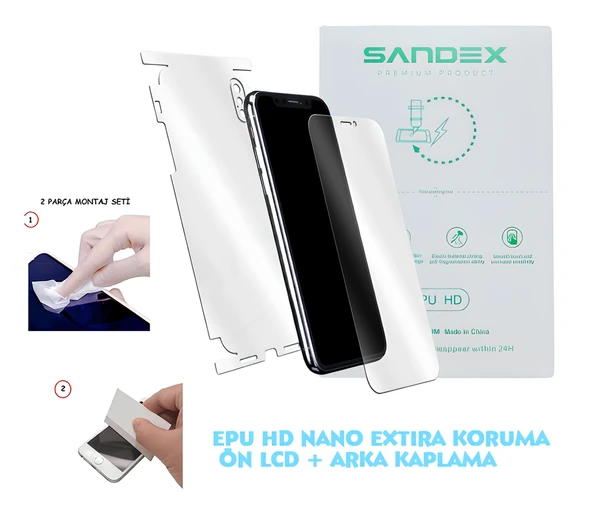 Oppo A18 NANO Ön Ekran + Full Arka Kaplama SET Esnek ULTRA İnce - SANDEX - EPU HD ürün görseli 1