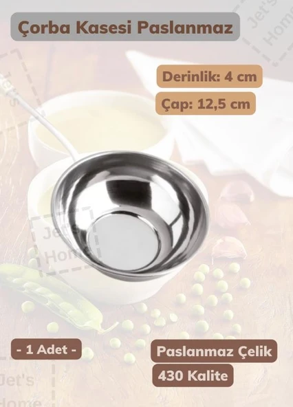 Çorba Kasesi Paslanmaz Kase Yoğurt Kasesi Mini Boy Çelik 12,5 cm