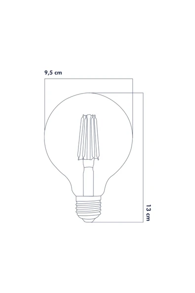 Heka Rustik LED Ampul E27 G95 6W 2700K Gün Işığı 5'li ERD-88 - 2