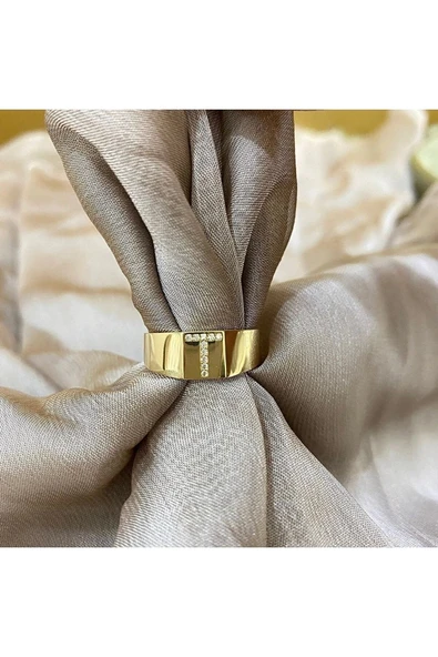 T Harf Altın Yüzük 14yeni0096 ürün görseli 1